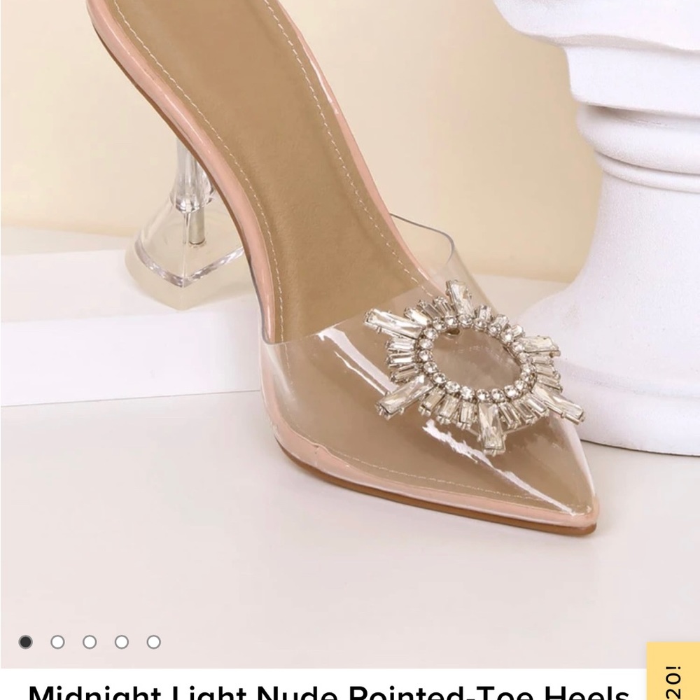 Lulus Midnight Light Nude Pointed Toe Heels